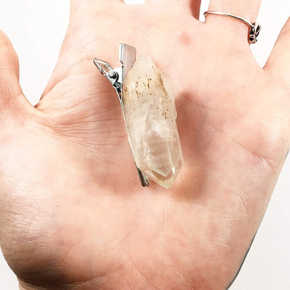 Manifestation Crystal Quartz Hair clip